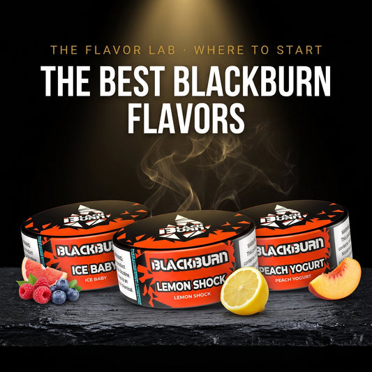 Blackburn Ice Baby, Lemon Shock and Peach Yogurt hookah tobacco tubs