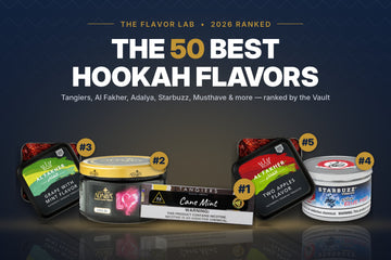 Top 5 ranked hookah flavors of 2026: Tangiers Cane Mint, Adalya Love 66, Al Fakher Grape Mint, Starbuzz Blue Mist, Al Fakher Two Apples