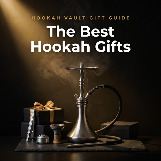Hookah with gift box, tongs and bowl on slate — hookah gift guide
