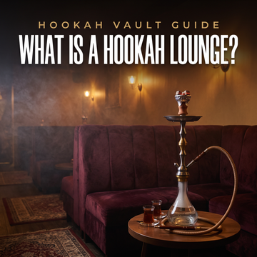 Traditional hookah on a lounge table with warm ambient lighting