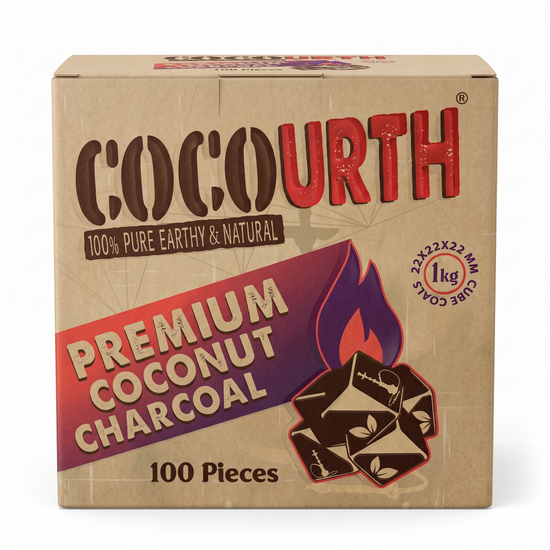 CocoUrth Mini Cube Hookah Coals 22mm 1kg Box – Premium Coconut Charcoal