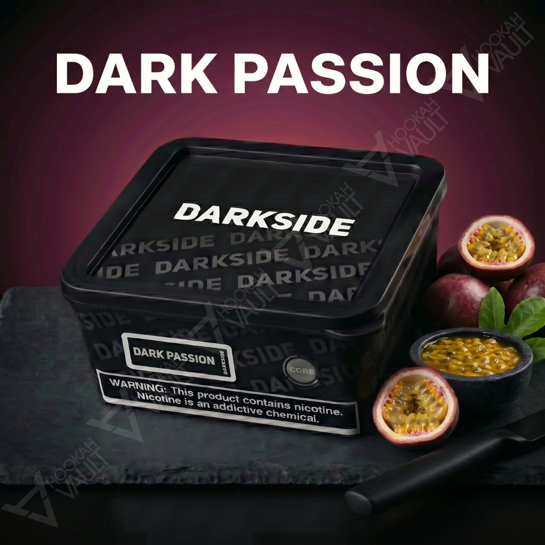 Darkside Dark Passion hookah tobacco — exotic passionfruit tropical flavor