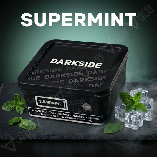 Darkside Supermint hookah tobacco — powerful peppermint chill flavor