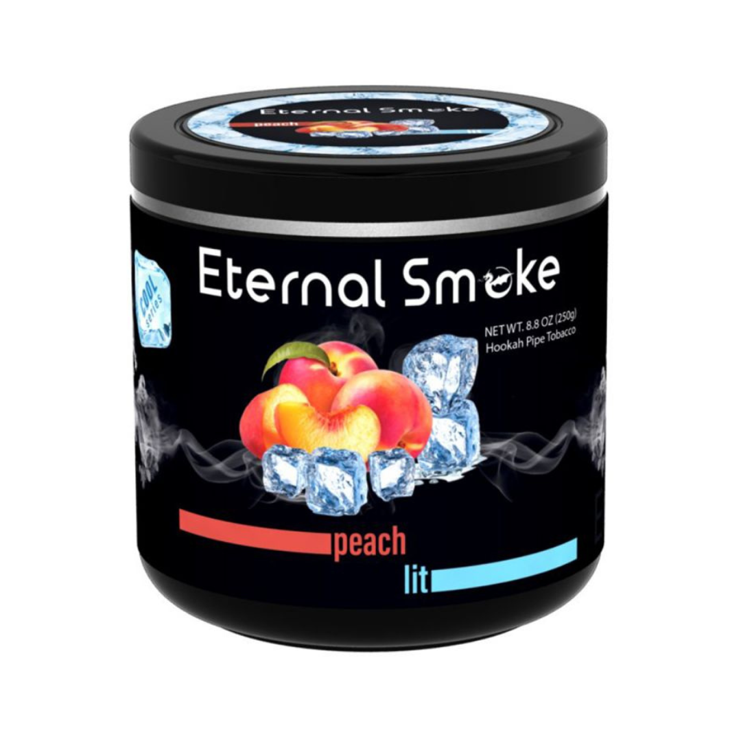 Eternal Smoke Peach Lit hookah tobacco with sweet peach flavor and cooling mint