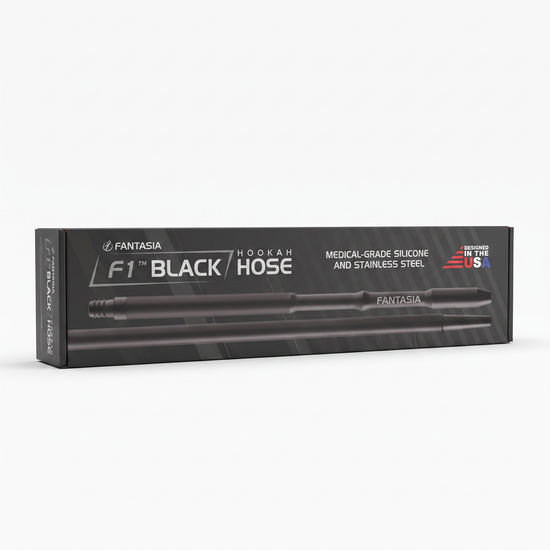 Fantasia F1 Black hookah hose box with silicone hose and steel handle