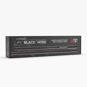 Fantasia F1 Black hookah hose box with silicone hose and steel handle