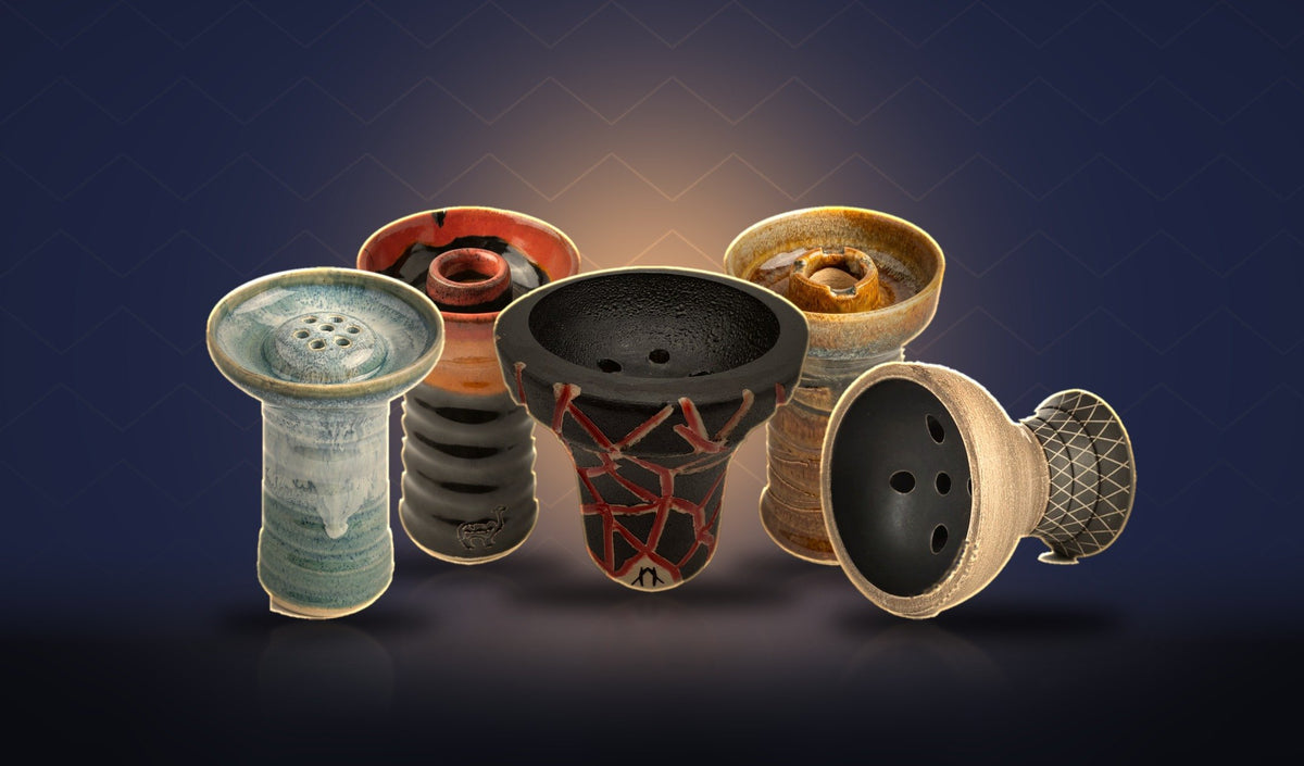 Hookah bowls including phunnel, Egyptian and clay bowls