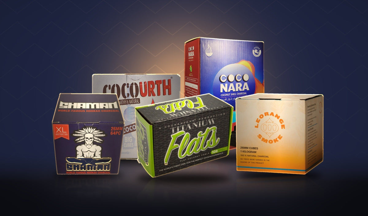 Coconut hookah coals from Cocourth, Coco Nara, Shaman, Titanium and Le Orange