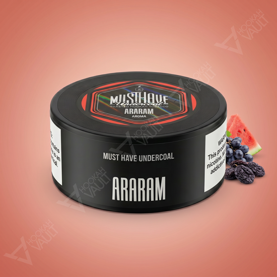 Musthave Araram hookah tobacco — watermelon grape prune mint flavor