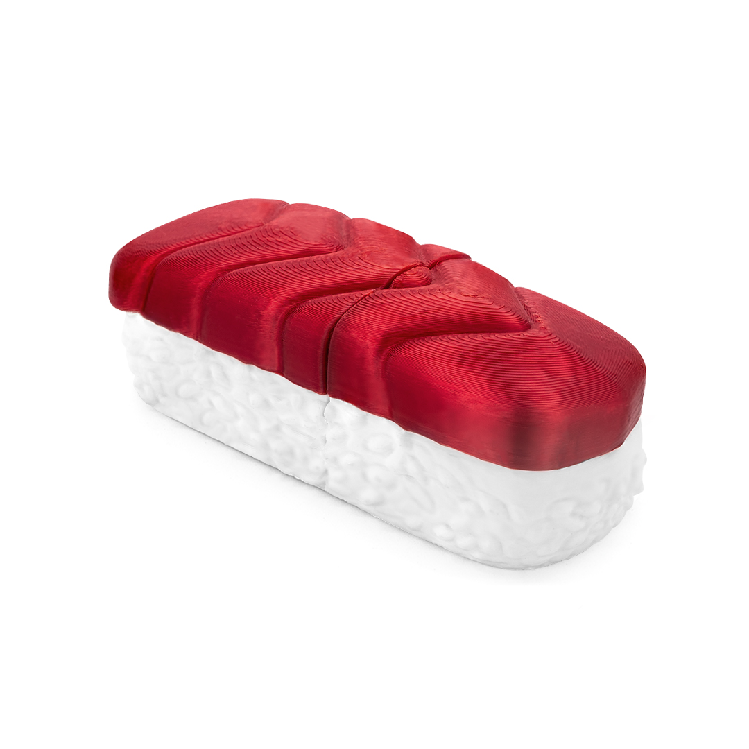 SKMT tuna sushi-shaped hookah foil poker closed on a white background