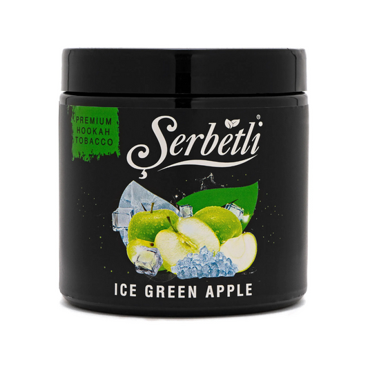 Serbetli Ice Green Apple hookah tobacco — tangy iced green apple flavor