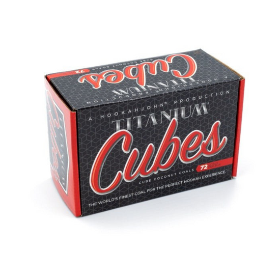 Titanium Cubes natural coconut hookah charcoal — full-size cube coals