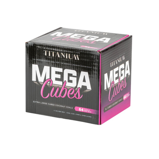 Titanium Mega Cubes natural coconut hookah charcoal — oversized cubes