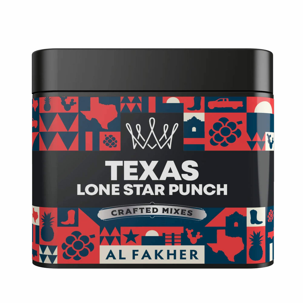 Al Fakher Texas Lone Star Punch Crafted Mixes 250g, red-navy label