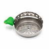 Apple on Top ASHER stainless steel hookah heat management tray with perforated base and green heat-resistant handle