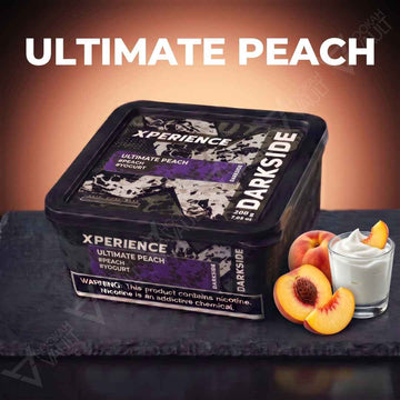 Darkside Xperience Ultimate Peach 200g hookah tobacco tin with peaches and yogurt