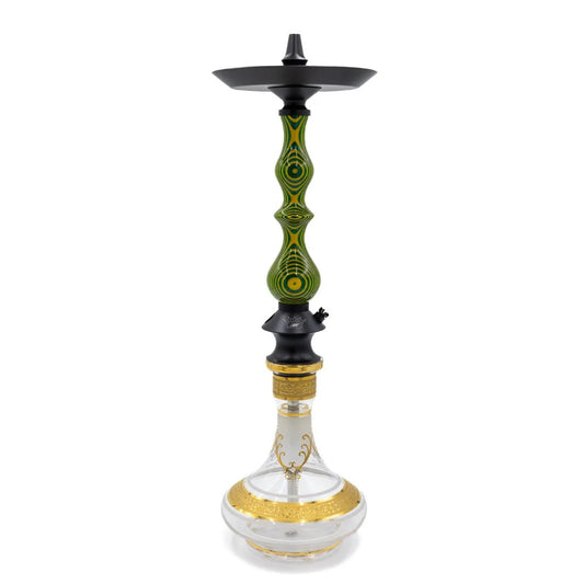 Regal Green/Yellow Dymondwood Queen Hookah (Stem Only)