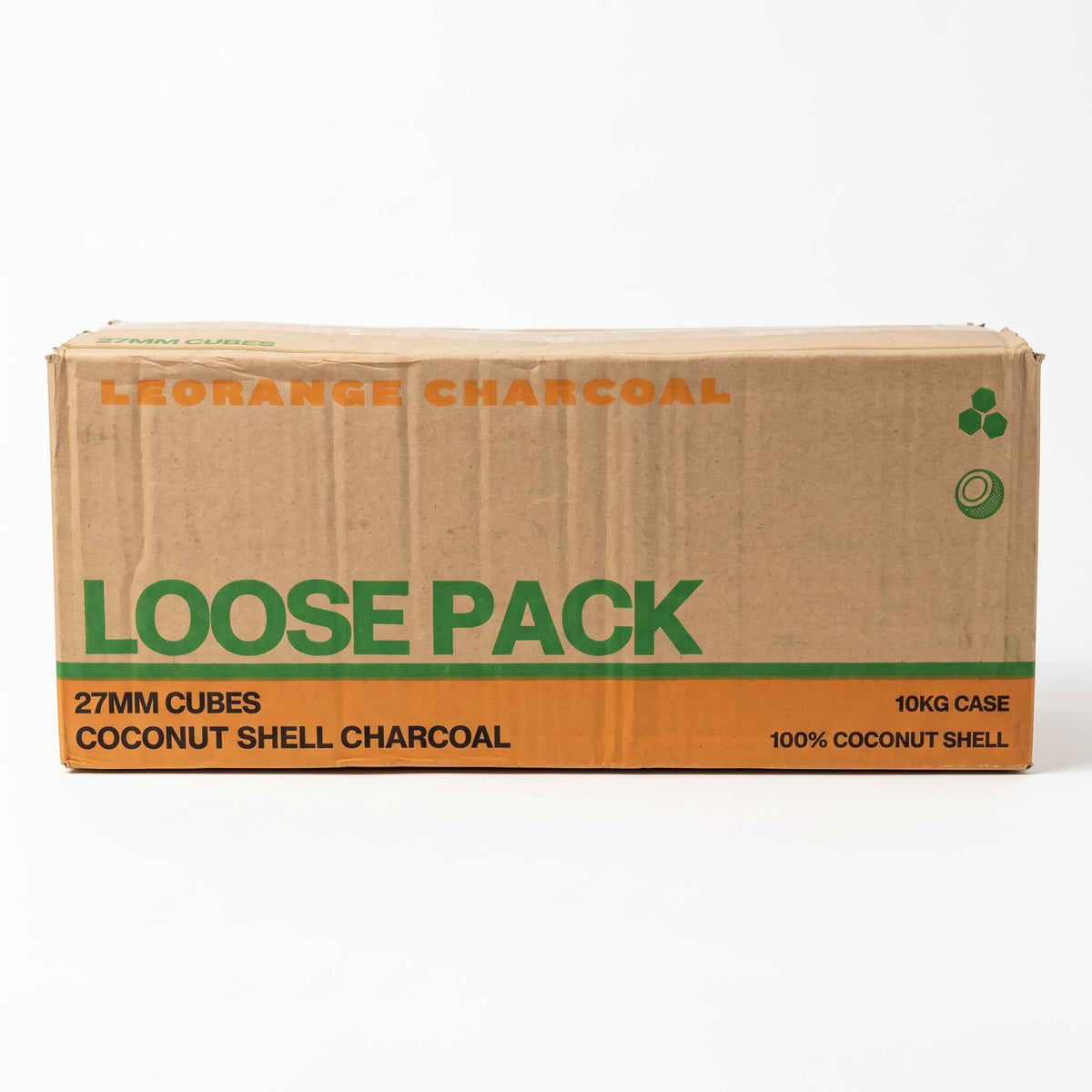 Le Orange 27mm coconut charcoal cubes 10kg loose pack case