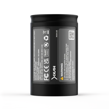 Black XKAH Pro rechargeable replacement battery on a white background