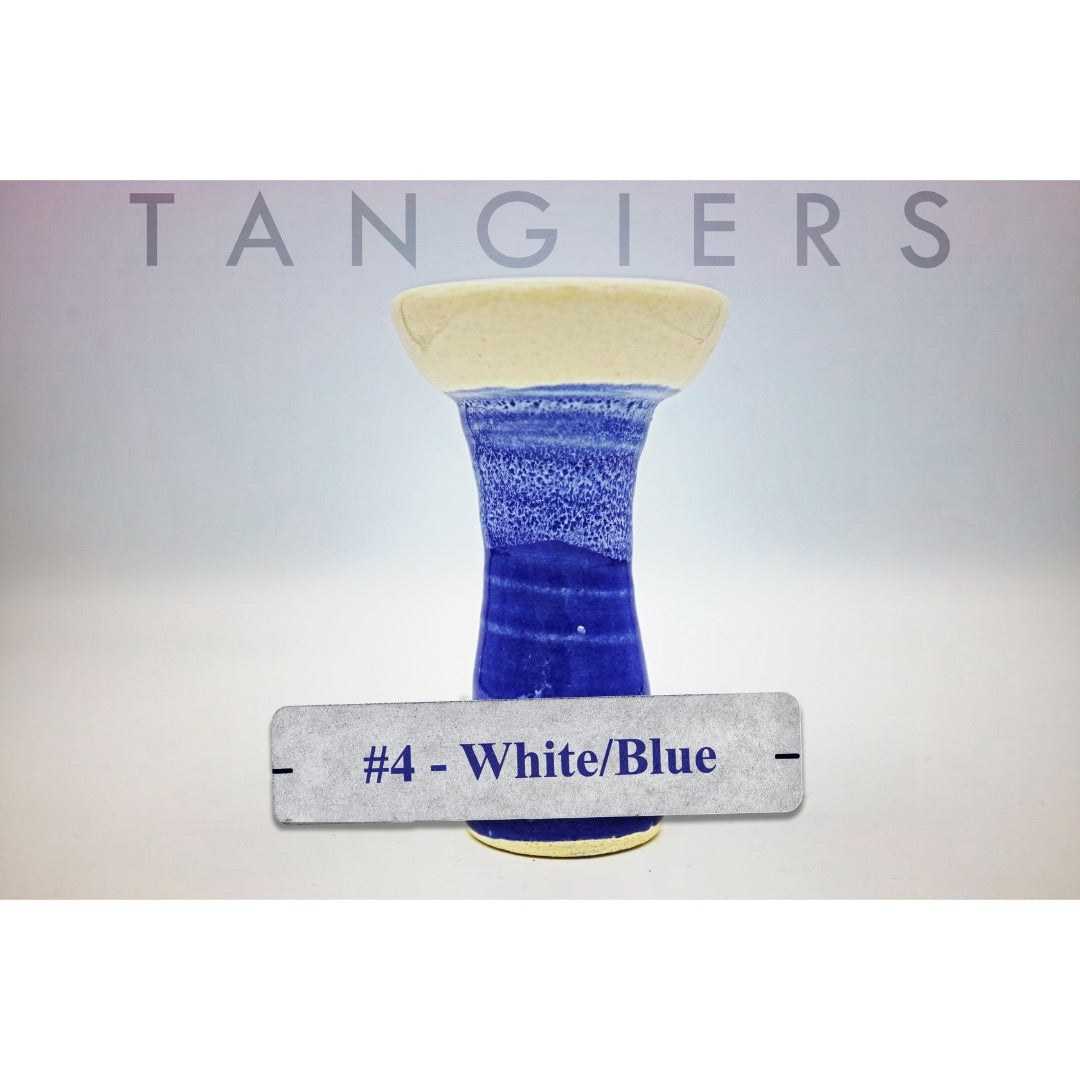 Tangiers Small Phunnel Bowl (#4) White Blue | Hookah Vault