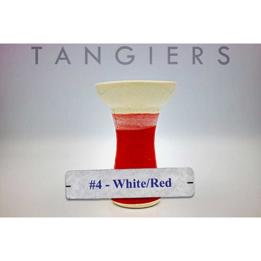 Tangiers Small Phunnel Bowl (#4) White/Red | Hookah Vault